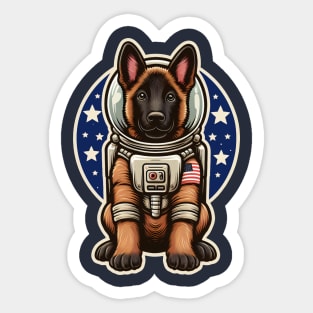 Belgian Malinois Astronaut puppy Sticker